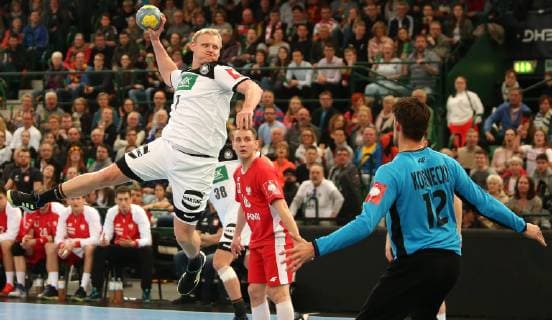Sport Bilder des Tages Patrick Wiencek (Deutschland) beim EM Qualifikationsspiel Deutschland gegen Polen der Männer am 13.04.19 im Gerry Weber Stadion in Halle Westfalen Handball - EM-Qualifikation - Deutschland - Polen