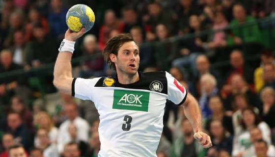 Uwe Gensheimer (Deutschland) beim EM Qualifikationsspiel Deutschland gegen Polen der Männer am 13.04.19 im Gerry Weber Stadion in Halle Westfalen Handball - EM-Qualifikation - Deutschland - Polen