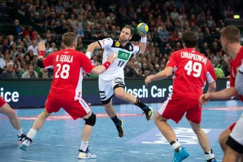 Halle (Westf.), Deutschland 13.04.2019: DHB Qualifikationsspiel - 2018 2019 - Deutschland vs. Polen (M) Steffen Weinhold (Deutschland) Halle (Westf.) Nordrhein-Westfalen Deutschland Gerry-Weber-Stadion