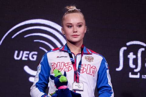 Turnen, EM in Stettin, Siegerehrungen 13.04.2019 SZCZECIN 8. MISTRZOSTWA EUROPY W GIMNASTYCE SPORTOWEJ KOBIET I MEZCZYZN DZIEN 4 - FINALY NA PRZYRZADACH 8th European Championships in Artistic Gymnastics Day 4 - Apparatus Finals N Z ANGELINA MELNIKOVA (RUS) FOT MATEUSZ SLODKOWSKI FOTONEWS NEWSPIX.PL --- Newspix.pl  20190413FNMS100