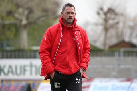 Fußball Regionalliga Südwest: VfR Wormatia Worms - TSV Steinbach Haiger, 29. Spieltag am 13.04.2019 in der EWR Arena Worms, xmdx, Frank DOEPPER DÖPPER (Trainer, TSV Steinbach Haiger), VfR Wormatia Worms - TSV Steinbach Haiger