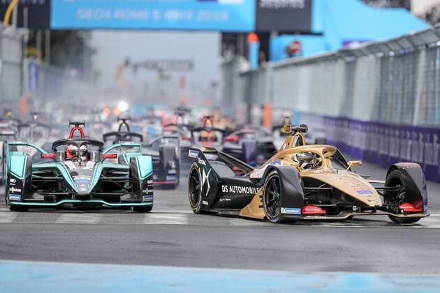 April 13, 2019 - Rome, Rome, Italy - First lap during the ABB FIA Formula E Championship Round 7 GEOX Rome E-Prix 2019 at Circuito Cittadino dell EUR on April 13, 2019 in Rome, Italy. Formula E Championship Round 7 GEOX Rome E-Prix 2019 - Race  - ZUMAn230 20190413_zaa_n230_327 Copyright: xEmmanuelexCiancaglinix