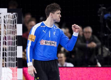 Niklas Landin Jacobsen under EM kvalifikationskampen i herrehaandbold mellem Danmark og Montenegro, i Royal Arena loerdag den 13. april 2019.. , Copenhagen Denmark