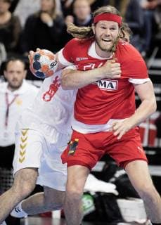 Mikkel Hansen under EM kvalifikationskampen i herrehaandbold mellem Danmark og Montenegro, i Royal Arena loerdag den 13. april 2019.. , Copenhagen Denmark