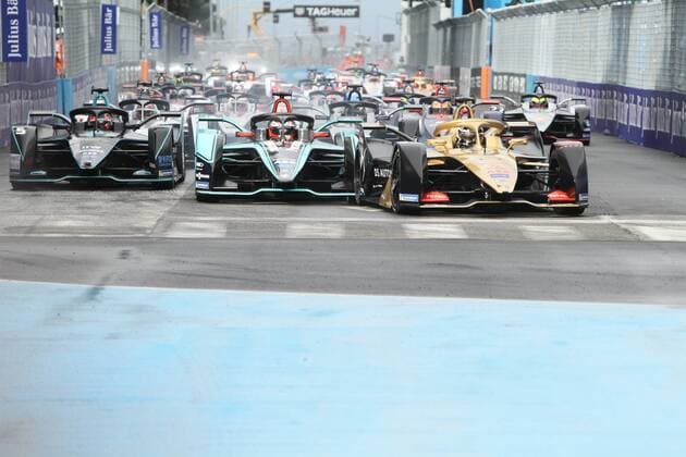 Italy: Rome E-Prix 2019 Mitch Evans with Jaguar Racing win the Geox Rome E-Prix Round 7 as part of the ABB FIA Formula E Championship on April 13, 2019 in Rome, Italy. Second place for Andre Lotterer with DS and third place for Stoffel Vandoorne with HWA Racing Rome Italy Eur  PaoloxPizzix xPacificxPress