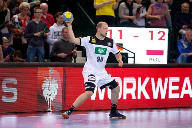 Halle (Westf.), Deutschland 13.04.2019: DHB Qualifikationsspiel - 2018 2019 - Deutschland vs. Polen Paul Drux (Deutschland) Halle (Westf.) Nordrhein-Westfalen Deutschland Gerry-Weber-Stadion
