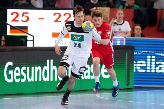 Halle (Westf.), Deutschland 13.04.2019: DHB Qualifikationsspiel - 2018 2019 - Deutschland vs. Polen Patrick Groetzki (Deutschland) Halle (Westf.) Nordrhein-Westfalen Deutschland Gerry-Weber-Stadion