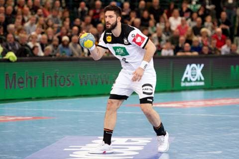 Halle (Westf.), Deutschland 13.04.2019: DHB Qualifikationsspiel - 2018 2019 - Deutschland vs. Polen Tim Suton (Deutschland) Halle (Westf.) Nordrhein-Westfalen Deutschland Gerry-Weber-Stadion