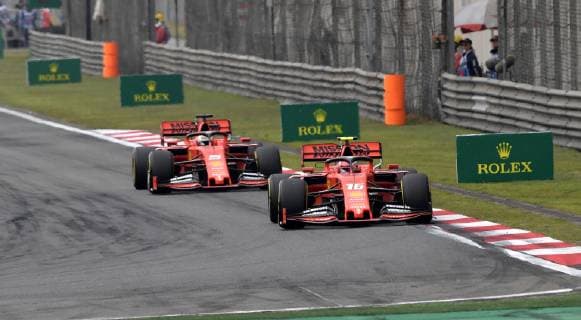 Shanghai, China, 14.04.2019, Formel 1, Formula 1, China Grand Prix, Charles Leclerc (MCO 16), Scuderia Ferrari, Sebastian Vettel (GER 5) ( DeFodi506
