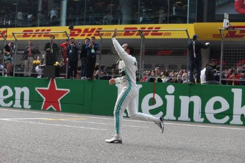 Photo4 LaPresse 14 04 2019 Shanghai, China Grand Prix Formula One China 2019 In the pic: Parc ferme Lewis Hamilton (GBR) Mercedes AMG F1 W10 EQ Power  Copyright: xPhoto4 LaPressex