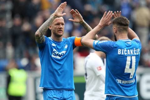2-0 sieg fuer 1899 hoffenheim, siegerjubel, Kevin VOGT (22, 1899 Hoffenheim), Erim BICAKCIC (4, 1899 Hoffenheim), Fussball, 1. Bundesliga: TSG 1899 Hoffenheim - Hertha BSC , 29. Spieltag am 14.04.2019 in der PreZero Arena Sinsheim, xmdx, ** Gemäß den Vorgaben der DFL Deutsche Fußball Liga ist es untersagt, in dem Stadion und oder vom Spiel angefertigte Fotoaufnahmen in Form von Sequenzbildern und oder videoähnlichen Fotostrecken zu verwerten bzw. verwerten zu lassen. DFL regulations prohibit any use of photographs as image sequences and or quasi-video. ** TSG 1899 Hoffenheim - Hertha BSC *** 2 0 victory for 1899 hoffenheim Jubilation of victory Kevin VOGT 22 1899 Hoffenheim Erim BICAKCIC 4 1899 Hoffenheim Soccer 1 Bundesliga TSG 1899 Hoffenheim Hertha BSC 29 Matchday 14 04 2019 in the PreZero Arena Sinsheim xmdx According to the rules of the DFL Deutsche Fußball Liga it is prohibited to use or have used photographs taken in the stadium and or from the match in the form of sequence images and or video-like photo sequences DFL regulations prohibit any use of photographs as image sequences and or quasi video TSG 1899 Hoffenheim Hertha BSC