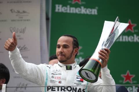 Photo4 LaPresse 14 04 2019 Shanghai, China Grand Prix Formula One China 2019 In the pic: Podium, winner Lewis Hamilton (GBR) Mercedes AMG F1 W10 EQ Power  Copyright: xPhoto4 LaPressex