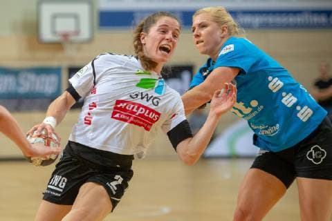 Mariana Ferreira Lopes (SV Union Halle) beim Torwurf SV Union Halle-Neustadt (Wildcats) vs. Buxtehuder SV von 1862 e. V. Handball 1.Bundesliga - Saison 2018 2019 Copyright: xVIADATAx xHolgerxJohnx Halle Saale Sachsen-Anhalt Deutschland