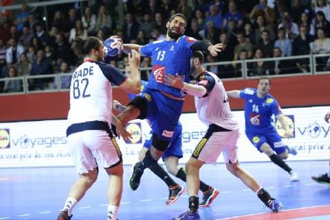 Handball, EM-Quali, Frankreich - Portugal Nikola Karabatic (France) HANDBALL : Qualifications EHF EURO 2020 - 4eme journee - France vs Portugal - 13 04 2019 KevinDomas Panoramic 