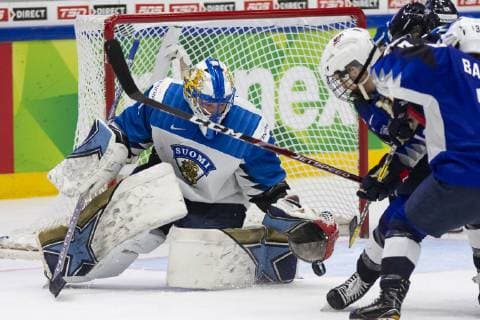 Noora Räty 41, FIN during the IIHF Womens World Championship WM Weltmeisterschaft 2019 Final Game United States - Finland at the Espoo Metro Arena14. April 2019 in Espoo, Finland. (Tomi Hänninen Newspix24)  Copyright: xTomixHänninenx np24thTHnp2435th011207