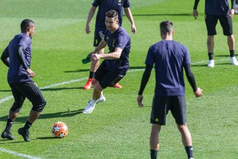 Turin, Italien, 15.04.2019, Training Juventus Turin, Christiano Ronaldo (JUV) in Aktion ( DeFodi541