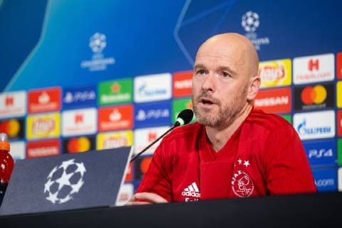 Ajax coach Erik ten Hag during a training session prior to the UEFA Champions League quarter final match between Juventus FC and Ajax Amsterdam at the Allianz Arena on April 15, 2019 in Turin, Italy UEFA Champions League 2018 2019 xVIxVIxImagesx xTomxBodexMultimediaxIVx 14209583