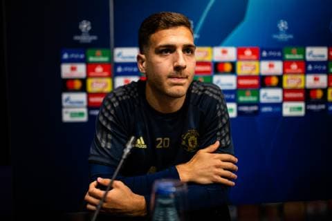 April 15, 2019 - Barcelona, BARCELONA, Spain - Diogo Dalot of Manchester United ManU during the press conference PK Pressekonferenz before the second leg Champions League match of Quarter final between FC Barcelona Barca and Manchester United in Camp Nou Stadium in Barcelona 15 of April of 2019, Spain. SPAIN - SPORTS - FOOTBALL - CHAMPIONS LEAGUE - MANCHESTER UNITED - TRAINING - ZUMAa181 20190415_zaa_a181_050 Copyright: xAFP7x