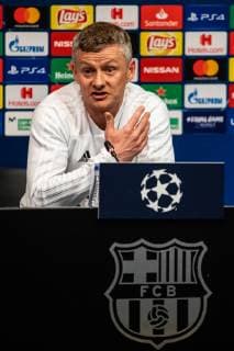 April 15, 2019 - Barcelona, BARCELONA, Spain - Ole Gunnar SolskjoÂ¦r coach of Manchester United ManU during the press conference PK Pressekonferenz before the second leg Champions League match of Quarter final between FC Barcelona Barca and Manchester United in Camp Nou Stadium in Barcelona 15 of April of 2019, Spain. SPAIN - SPORTS - FOOTBALL - CHAMPIONS LEAGUE - MANCHESTER UNITED - TRAINING - ZUMAa181 20190415_zaa_a181_055 Copyright: xAFP7x