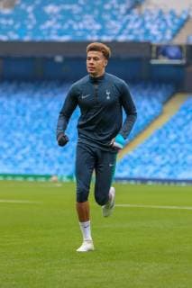 Tottenham Hotspur Training Dele Ali of Tottenham Hotspur during training at the Etihad Stadium, Manchester Content Not Available For UK Newspapers Copyright: xStevexMcCormickx FIL-13124-0017