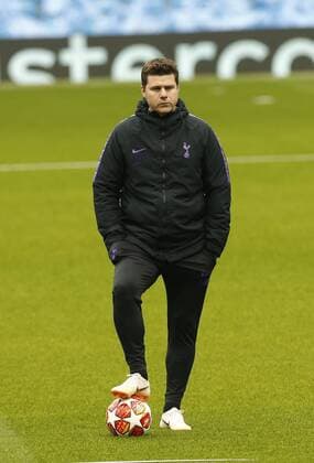 16th April 2019, Manchester, England; UEFA Champions League football, Tottenham Hotspur press conference PK Pressekonferenz and training session ahead of their 2nd leg quarter final fixture against Manchester City; Tottenham Hotspur manager Mauricio Pochettino during today s open training session at the Etihad ahead of tomorrow s game against Manchester City  ActionPlus12124683 AlanxMartin