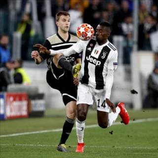 TORINO, Football,16-04-2019, Allianz Stadium . Champions League quarter finals second leg Juventus - Ajax. Juventus player Blaise Matuidi (R) and Ajax player Joel Veltman (L) during the game Juventus - Ajax . Juventus - Ajax  x3199723x