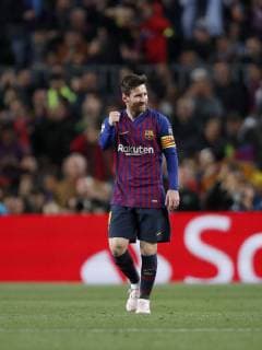 Lionel Messi of FC Barcelona Barca during the UEFA Champions League quarter final match between FC Barcelona and Manchester United ManU FC at Camp Nou on April 16, 2019 in Barcelona, Spain UEFA Champions League 2018 2019 xVIxVIxImagesx xMauricexvanxSteenxIVx 14214968