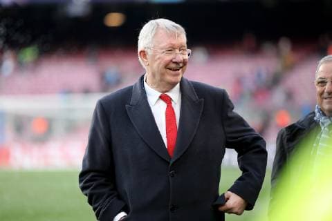Former Manchester United ManU FC manager Alec Ferguson ahead of the UEFA Champions League match between FC Barcelona Barca and Manchester United FC at the Camp Nou Barcelona, Catalonia, Spain on 16 April 2019. UEFA Champions League - FC Barcelona v Manchester United FC UCL_2019