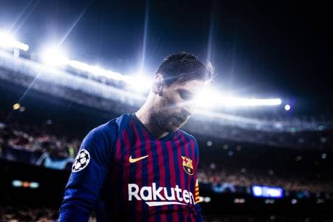 April 16, 2019 - Barcelona, Catalonia, Spain - 10 Leo Messi of FC Barcelona Barca during the second leg Champions League match of Quarter final between FC Barcelona and Manchester United ManU in Camp Nou Stadium in Barcelona 16 of April of 2019, Spain. FC Barcelona v Manchester United - UEFA Champions League Quarter Final: Second Leg  - ZUMAn230 20190416_zaa_n230_367 Copyright: xXavierxBonillax