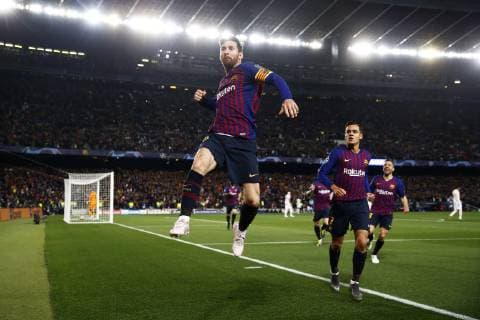 Lionel Messi (Barcelona), APRIL 16, 2019 - Football Soccer : Messi celebrate his first goal during UEFA Champions League Quarter-finals 2nd leg match between FC Barcelona Barca 3-0 Manchester United ManU FC at the Camp Nou Stadium in Barcelona, Spain. Noxthirdxpartyxsales  (101391143)