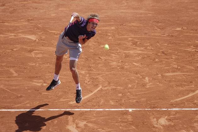 Sport Themen der Woche KW16 Sport Bilder des Tages Deutscher Tennisspieler und dritter der Weltrangliste Alexander Zverev besiegt den 18jährigen Kanadier Felix Auger-Aliassime in zwei Sätzen 6-1 6-4, Rolex Monte-Carlo Masters, Tennisturnier der ATP Tennis Herren Masters 1000 Tour, Fürstentum Monaco *** German tennis player and third in the world rankings Alexander Zverev defeats 18-year-old Canadian Felix Auger Aliassime in two sets 6 1 6 4 Rolex Monte Carlo Masters Tennis Tournament of the ATP Masters 1000 Tour Principality of Monaco