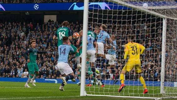 Fernando Llorente of Spurs scores a goal during the UEFA Champions League QF 2nd leg match between Manchester City and Tottenham Hotspur at the Etihad Stadium, Manchester, England on 17 April 2019. Copyright: xAndyxRowlandx PMI-2761-0010