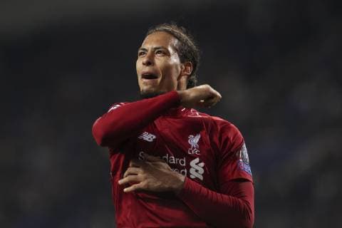 April 17, 2019 - Porto, Porto, Portugal - Virgil Van Dijk defender of Liverpool celebrates after scoring a goal during the UEFA Champions League, match between FC Porto and Liverpool, at Dragao Stadium in Porto on April 14, 2019. Porto v Liverpool - UEFA Champions League Quarter Final: Second Leg  - ZUMAn230 20190417_zaa_n230_523 Copyright: xDpix