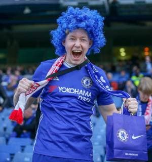 Chelsea v Slavia Prague UEFA Europa League A Chelsea fan before the second leg of the UEFA Europa League quarter-final match at Stamford Bridge, London Content Not Available For UK Newspapers Copyright: xStevexO Sullivanx FIL-13130-0043