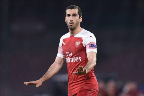 April 18, 2019 - Naples, Naples, Italy - Henrikh Mkhitaryan of Arsenal during the UEFA Europa League quarter-final second leg match between SSC Napoli and Arsenal at Stadio San Paolo Naples Italy on 18 April 2019. SSC Napoli v Arsenal - UEFA Europa League  - ZUMAn230 20190418_zaa_n230_594 Copyright: xFrancoxRomanox