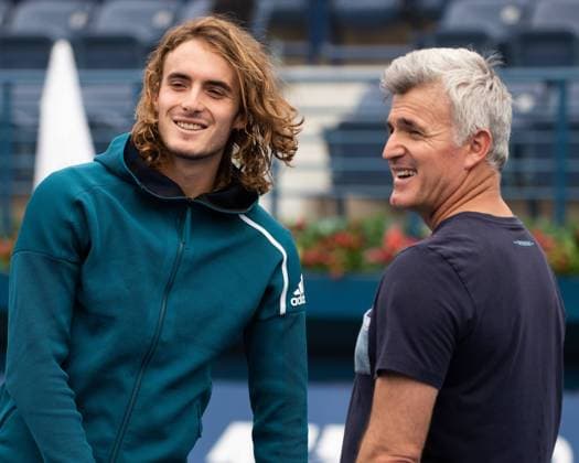 Stefanos Tsitsipas und Vater,Trainer,coach Apostolos,Portrait,Portraet, Copyright: xJuergenxHasenkopfx