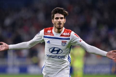 Joie de Martin Terrier (lyon) FOOTBALL : Lyon vs Angers - Ligue 1 Conforama - 19 04 2019 FredericChambert Panoramic 