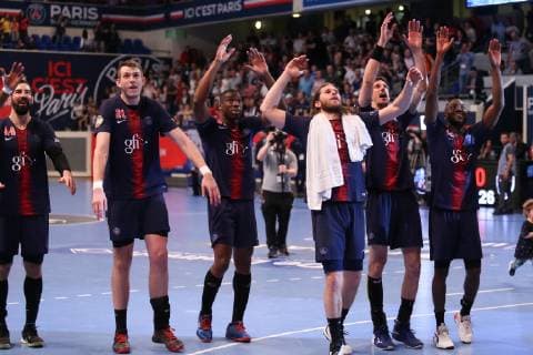 Handball, Paris St. Germain feiert französische Meisterschaft (Paris) HANDBALL : Lidl Starligue - 21eme journee - Paris Saint-Germain HB vs Montpellier HB - 20 04 2019 KevinDomas Panoramic 