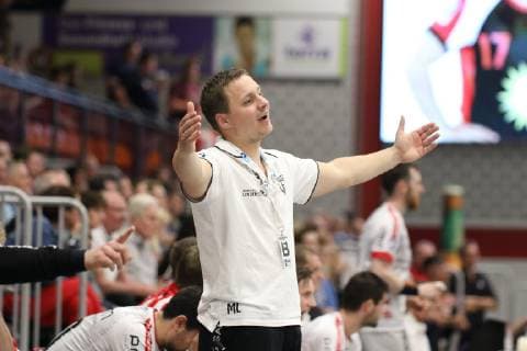 Michael Lerscht (Trainer TuS Ferndorf), TuS N-Luebbecke vs TuS Ferndorf, Handball, 2. Bundesliga, 20.04.2019, TuS N-Luebbecke vs TuS Ferndorf, Handball, 2. Bundesliga, 20.04.2019 Luebbecke Copyright: xEIBNER JanxStrohdiekx EP_JSK