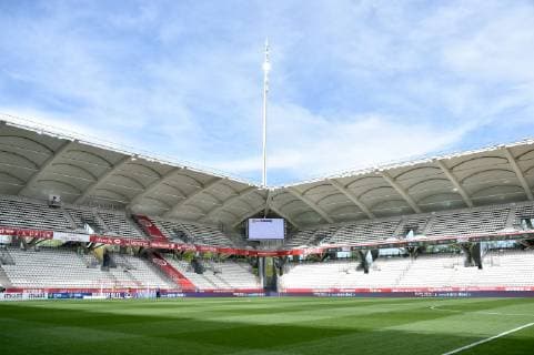ILLUSTRATION - TRIBUNES FOOTBALL : Reims vs Saint Etienne - Ligue 1 Conforama - 21 04 2019 FEP Panoramic 