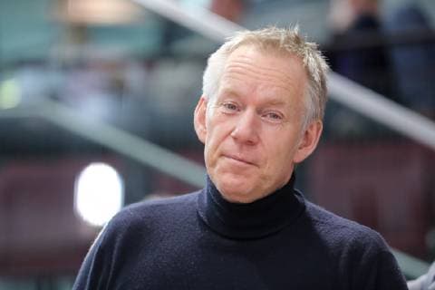 Johannes Baptist Kerner (Johannes B. Kerner, Moderator) im Publikum, unter den Zuschauern, Einzelbild, Aktion, Action, Porträt, Portrait, Hockey, KLAFS Final Four 2018, Damen, Halbfinale, Der Club an der Alster - HTC Uhlenhorst Mülheim,