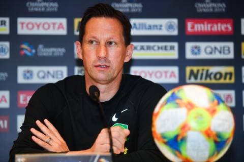 Head coach Roger Schmidt of China s Beijing Sinobo Guoan attends a press conference PK Pressekonferenz before the group G match against Thailand s Buriram United during the 2019 AFC Champions League in Beijing, China, 23 April 2019. Beijing Sinobo Guoan in full preparation for 2019 AFC group G match  bjl8919150