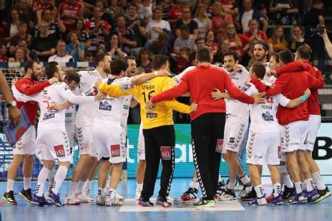 SG Flensburg-Handewitt vs Telekom Veszprem HC, Handball, EHF Champions League Viertelfinale, 24.04.19 Freude beim Telekom Veszprem HC
