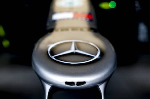 Motorsports: FIA Formula One World Championship WM Weltmeisterschaft 2019, Grand Prix of Azerbaijan, Front wing of Mercedes AMG Petronas Motorsport Baku Azerbaijan