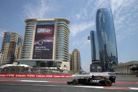 Photo4 LaPresse 26 04 2019 Baku, Azerbaijan Grand Prix Formula One Azerbaijan 2019 In the pic: Kevin Magnussen (DEN) Haas F1 Team VF-19  Copyright: xPhoto4 LaPressex