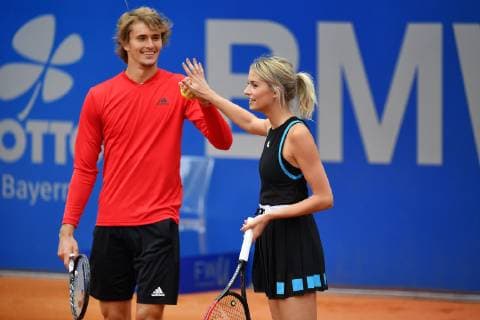 Pressetermin-Promidoppel Lena Gercke Alexander Zverev. Tennis BMW Open 2019 am 26.04.2019 in Muenchen.