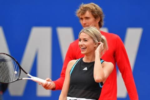 Sport Bilder des Tages Pressetermin-Promidoppel Lena Gercke Alexander Zverev. Tennis BMW Open 2019 am 26.04.2019 in Muenchen.