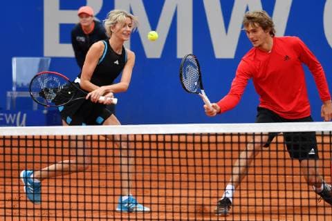 Pressetermin-Promidoppel Lena Gercke Alexander Zverev. Tennis BMW Open 2019 am 26.04.2019 in Muenchen.