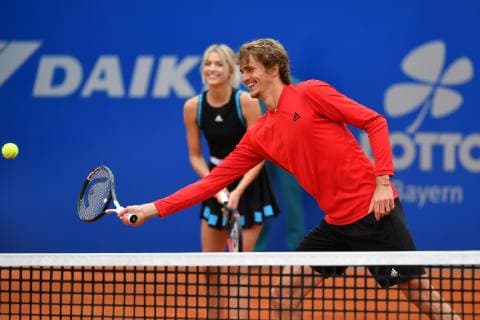 Pressetermin-Promidoppel Lena Gercke Alexander Zverev. Tennis BMW Open 2019 am 26.04.2019 in Muenchen.