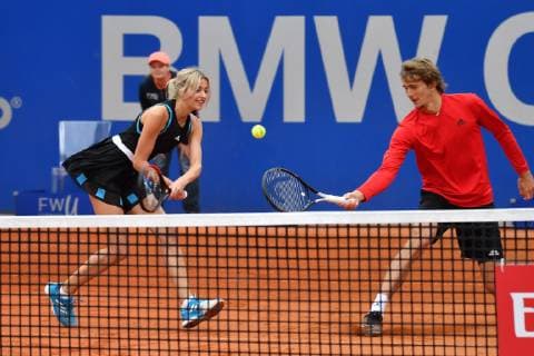 Pressetermin-Promidoppel Lena Gercke Alexander Zverev. Tennis BMW Open 2019 am 26.04.2019 in Muenchen.